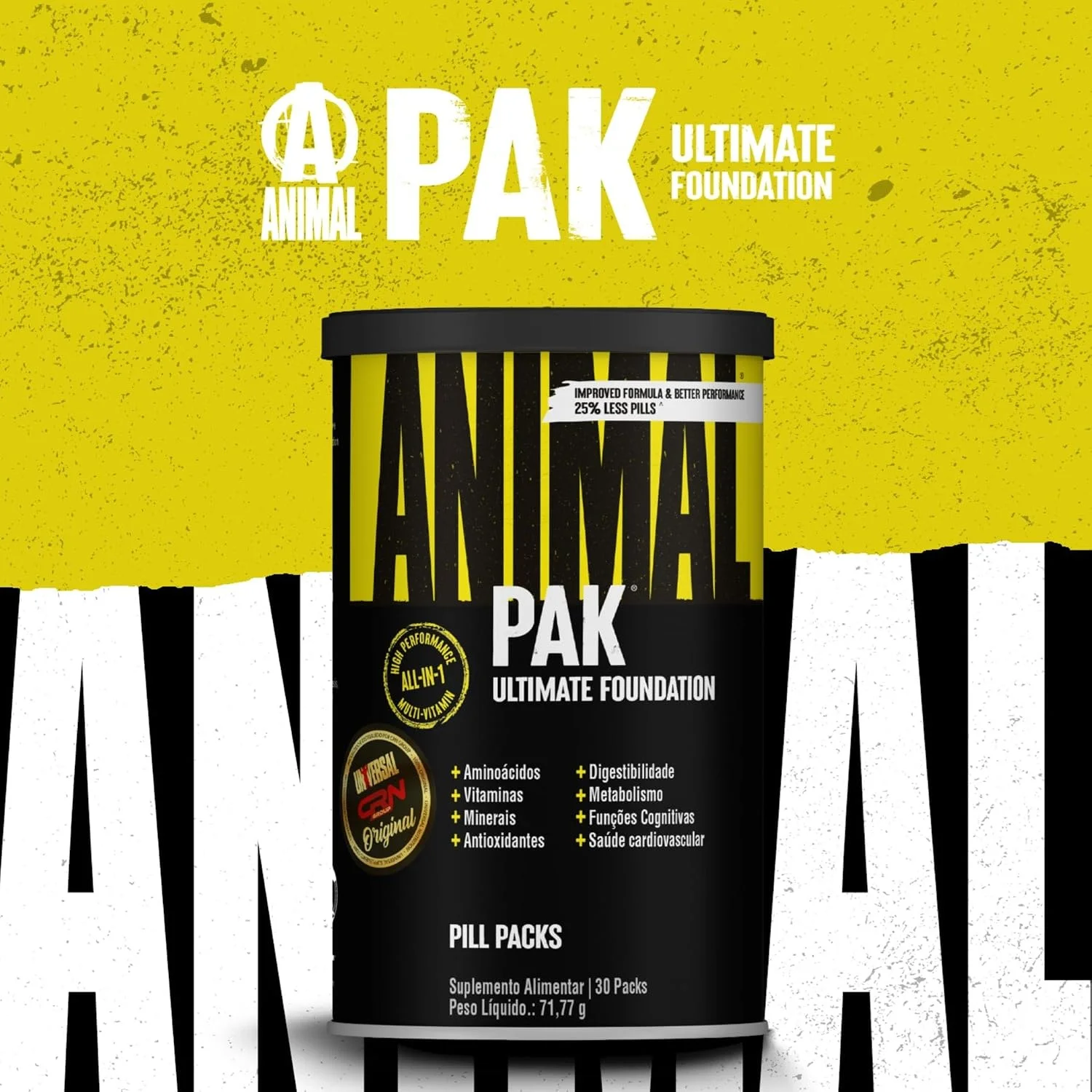 Animal Pak Ultimate Foundation Multivitamínico 30 Packs Universal Nutrition — Foto do produto