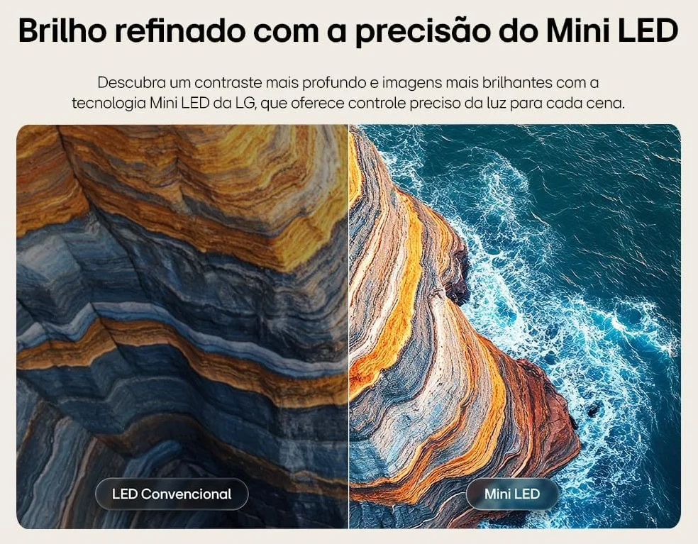 Smart TV LG QNED Mini LED AI 4K QNED70 50 polegadas Bluetooth Wi-Fi AI Google Gemini — Foto do produto
