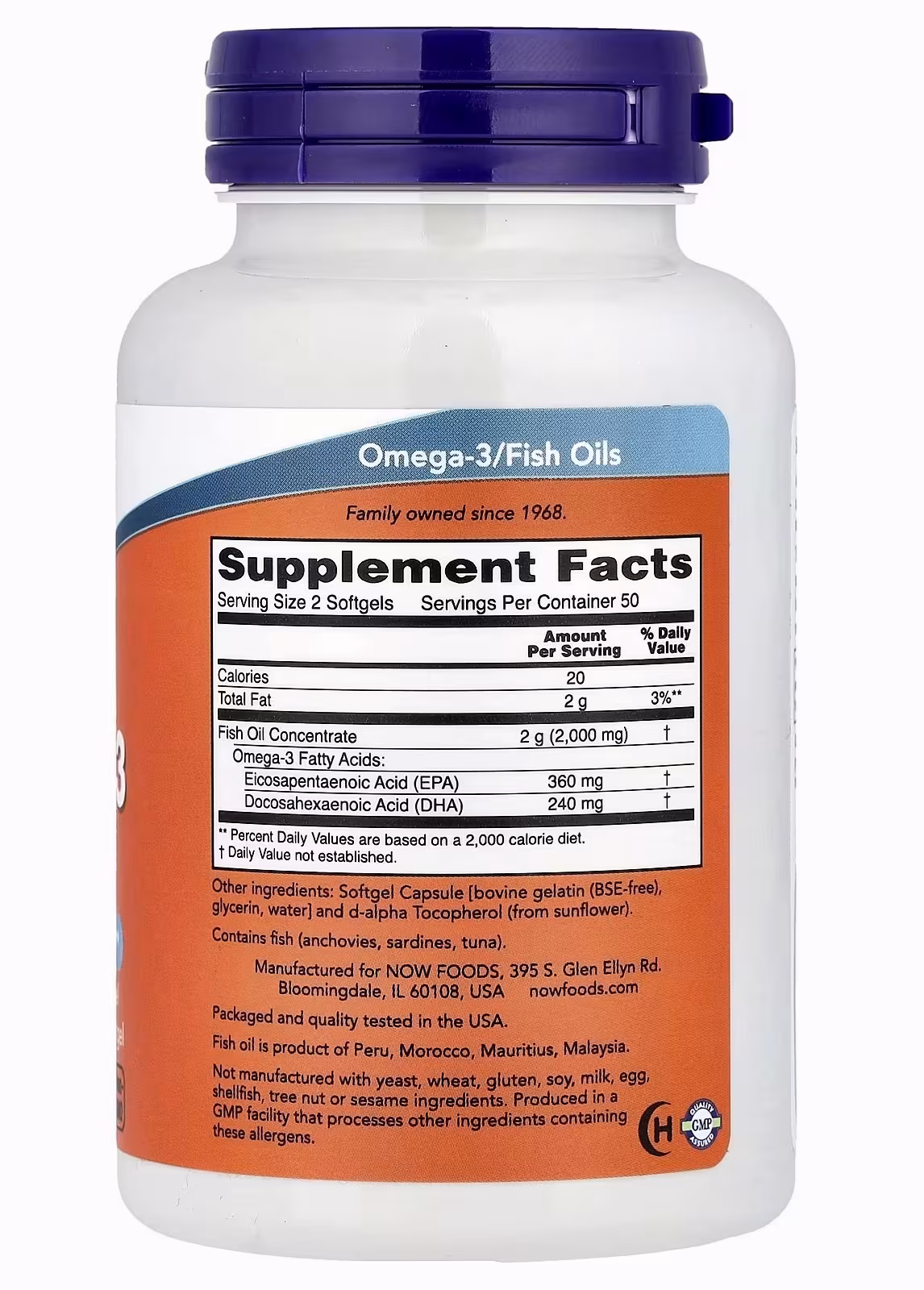 Suplemento Ômega 3 Now Foods 100 Cápsulas Softgels de 1000mg — Foto do produto