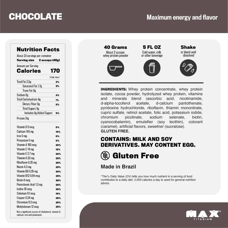 Whey Protein Isolado Top Whey 3W Refil de 1,8Kg Max Titanium — Foto do produto