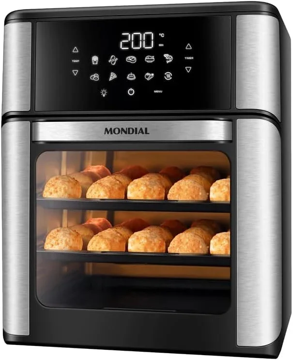 Air fryer forno Mondial AFON-12L 12 L digital, preta