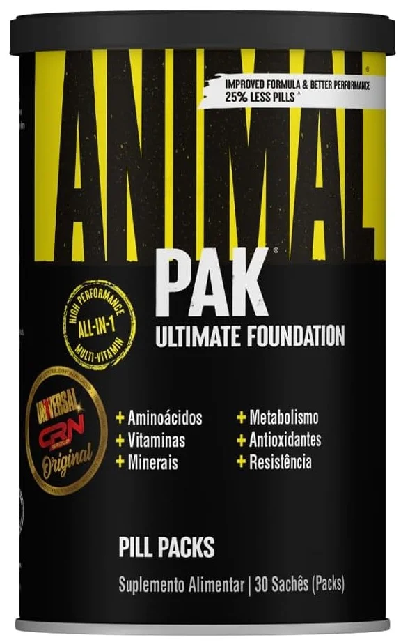 Animal Pak Ultimate Foundation Multivitamínico 30 Packs Universal Nutrition