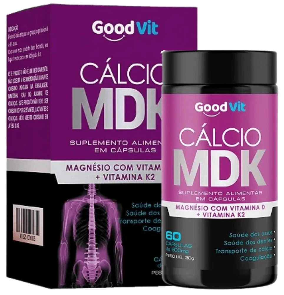 Suplemento Alimentar Cálcio Mdk Good Vit 60 Cápsulas