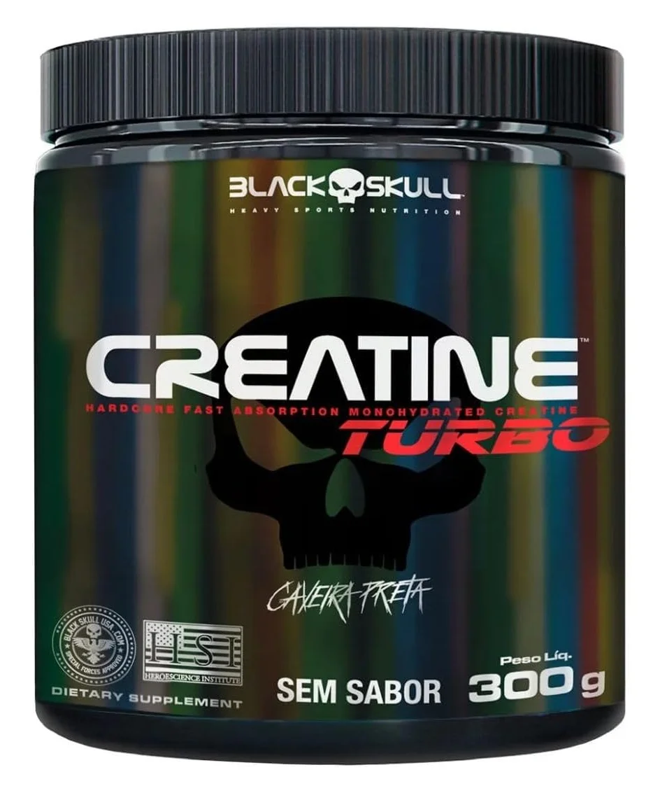 Creatine Black Skull Caveira Preta Turbo em pó sem sabor 300g
