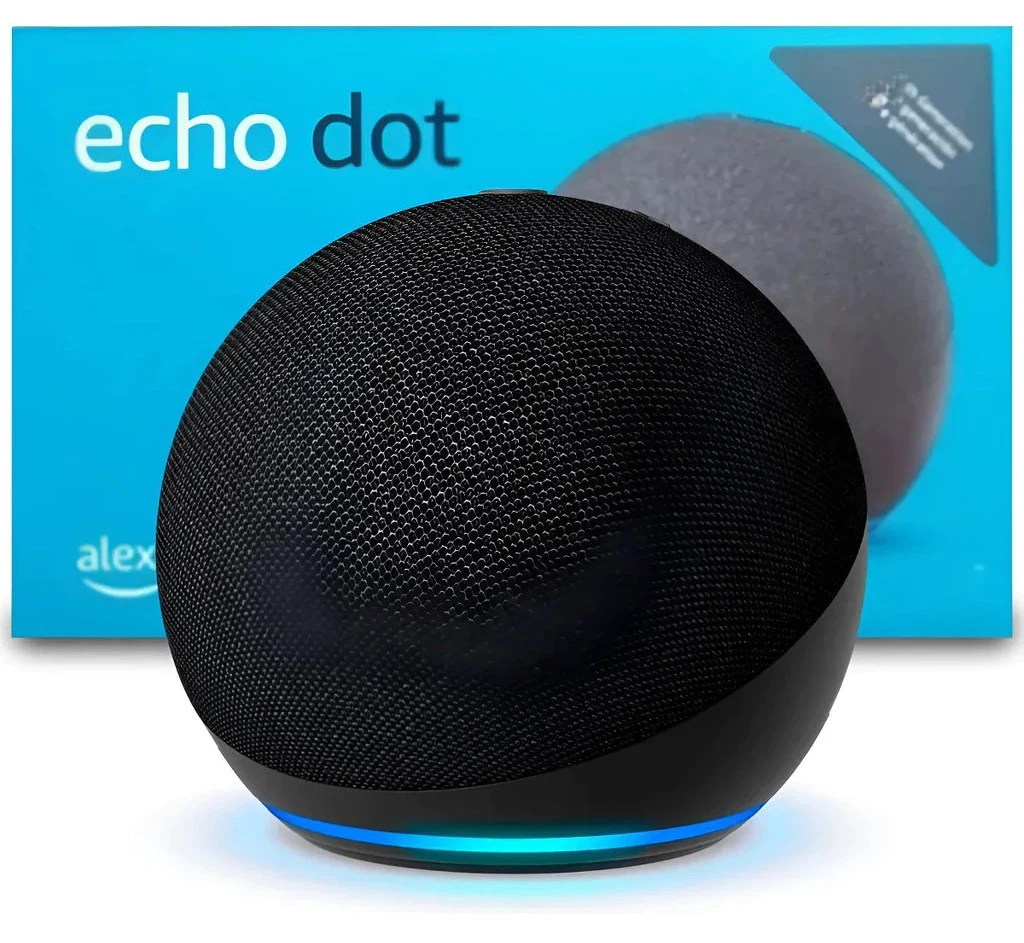 Echo Dot Smart Speaker Com Alexa Som Vibrante Potente Wi-Fi e Bluetooth