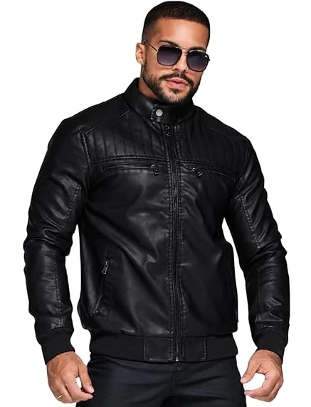 Jaqueta De Frio Masculina Couro Impermeável Casaco Inverno Qualidade Premuim