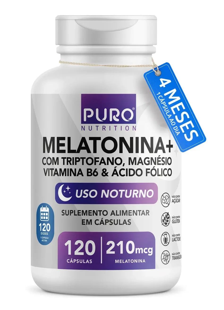 Melatonina Puro Nutrition 210 mcg com triptofano, 120 cápsulas