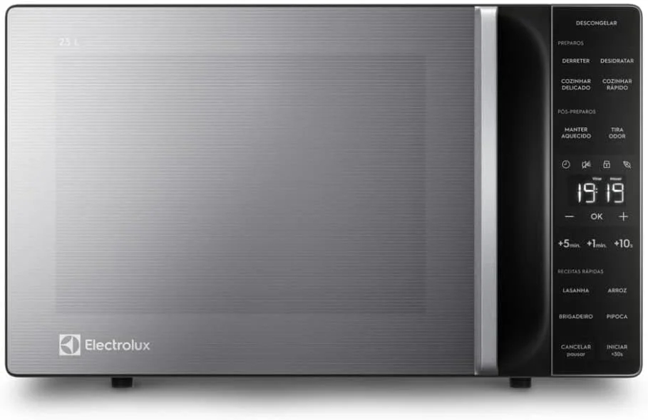 Micro-ondas Electrolux 23L cor Inox Efficient com Descongelamento Assistido
