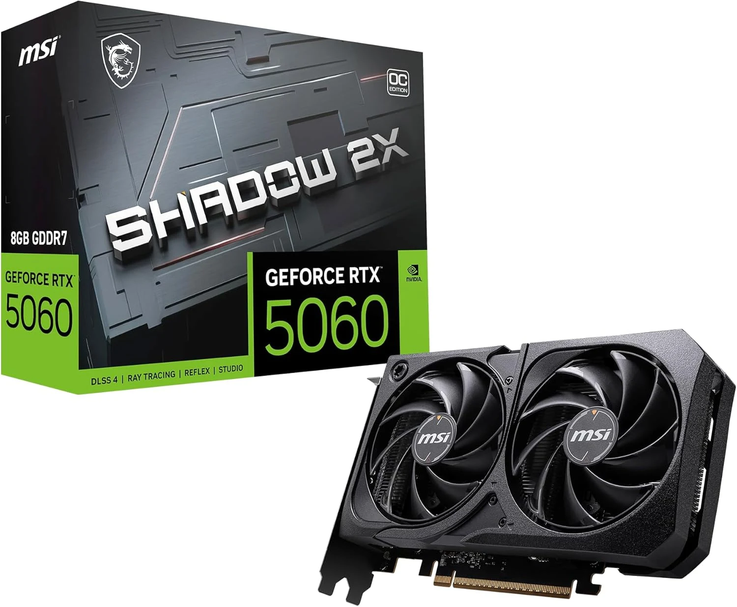 Placa de Vídeo NVIDIA GeForce MSI RTX 5060 8GB GDDR7 128 Bits Shadow