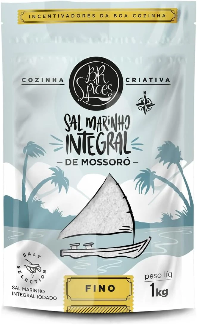 Sal Marinho BR Spices Integral De Mossoró Fino Pouch 1KG