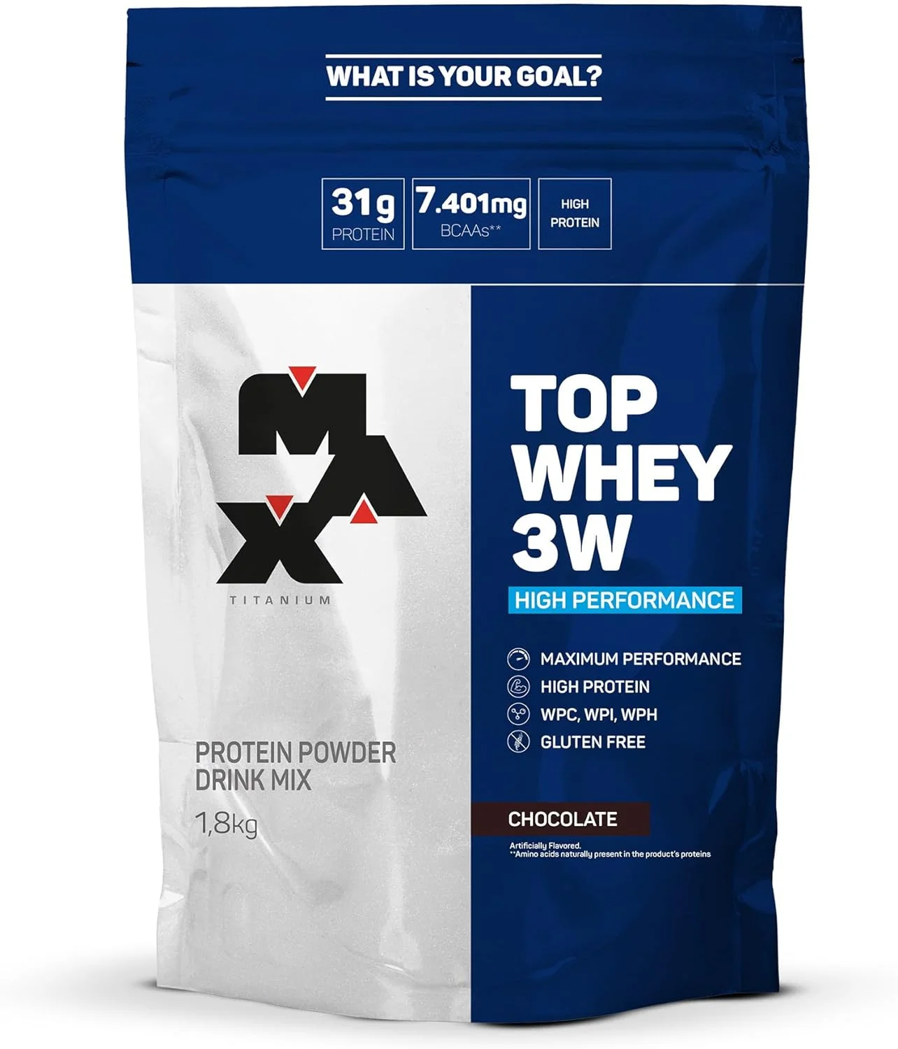 Whey Protein Isolado Top Whey 3W Refil de 1,8Kg Max Titanium